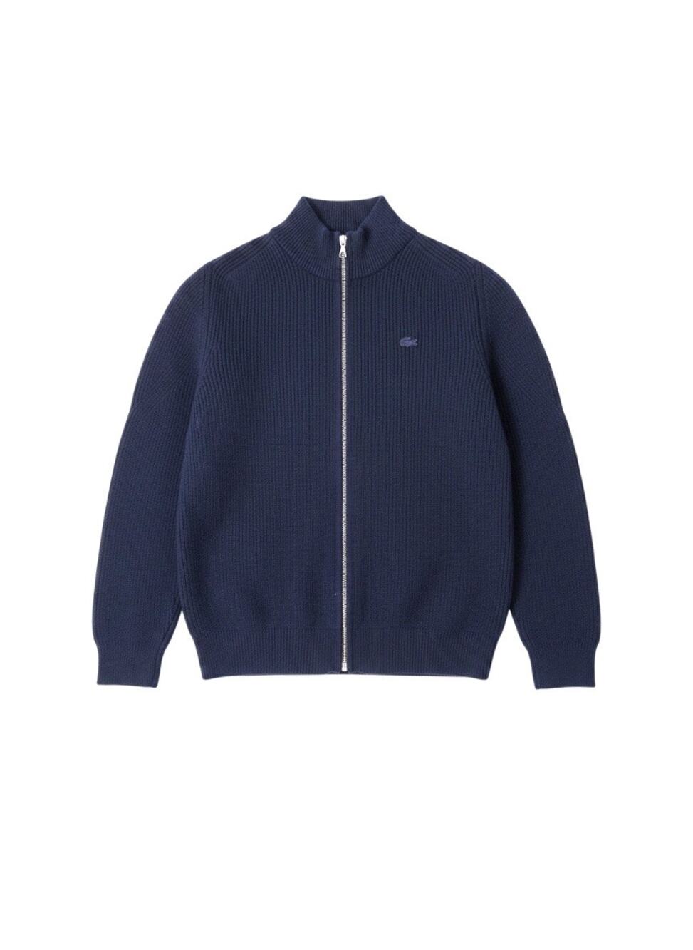 Lacoste Merino Wool Zip Up Sweater, Men’s Size XS, Navy Blue